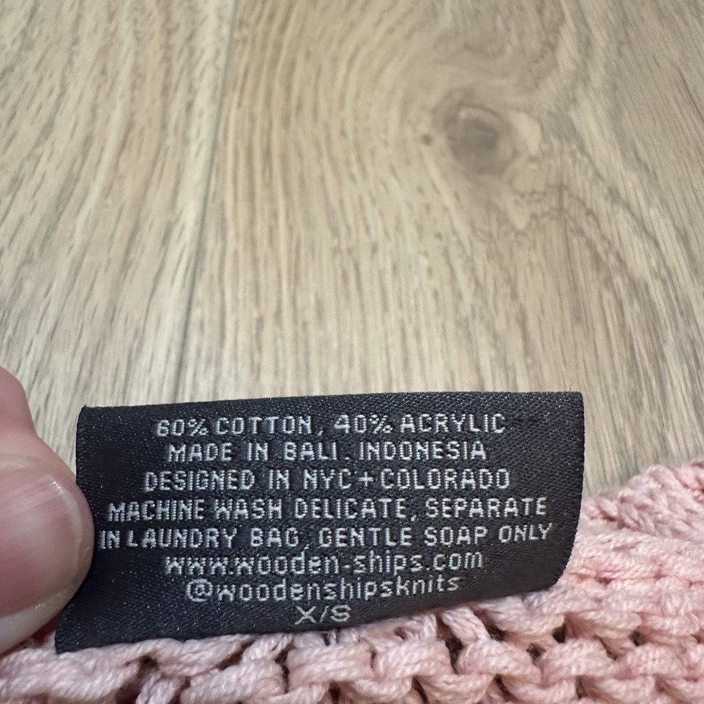 Wooden Ships Merry Crew Chunky Knit Sweater Size XS/S Mint Condition Preppy Pink - Picture 5 of 9